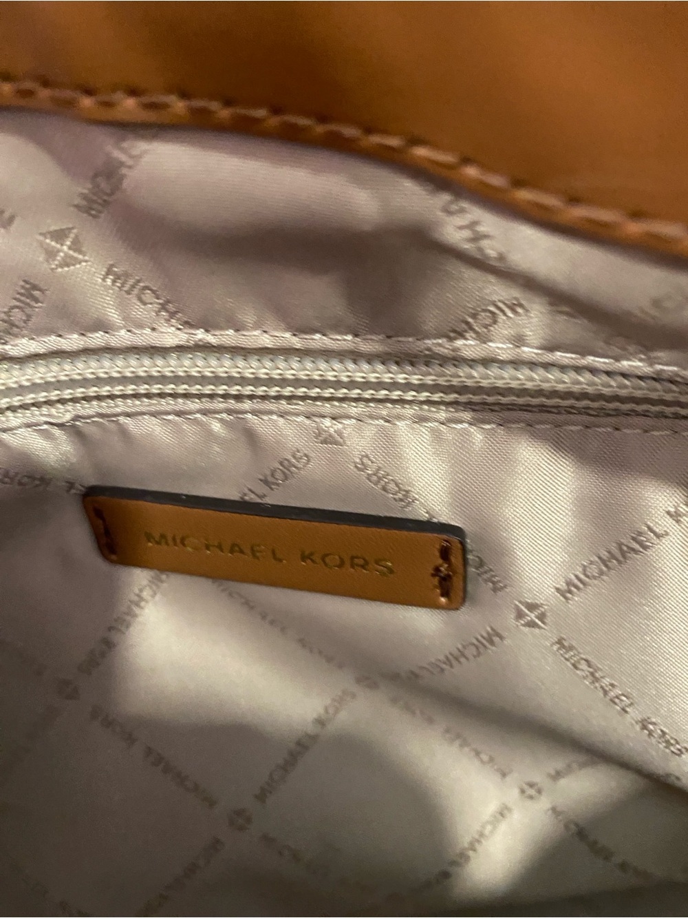 Michael Kors Brown Monogram Shoulder Tote with Gold Hardware - Picture 4 of 16